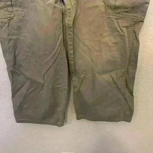 Wrangler men’s cargo jeans sz 36 blue collar work pants pockets outdoor *flaw - Picture 4 of 12